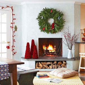 fireplace-with-christmas-decoration